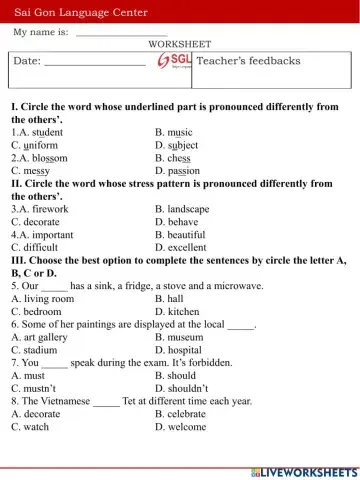 Test 2 English 6