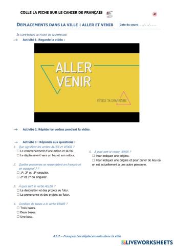 Aller et venir - C Av Explicative