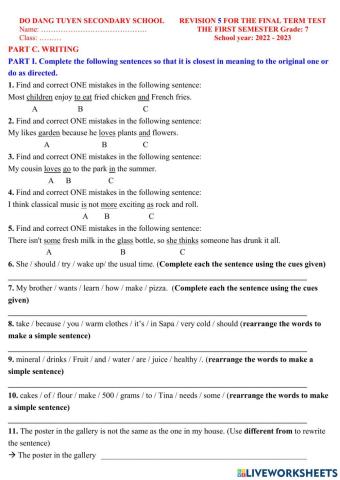 English 7 review final test .5