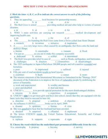 Unit 14: vocabulary -k12
