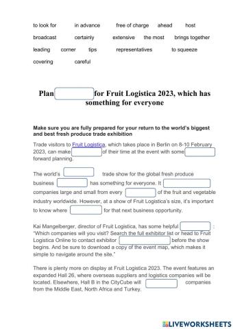 Fruit Logistica article