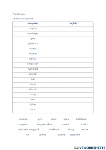 Words and meanings 4