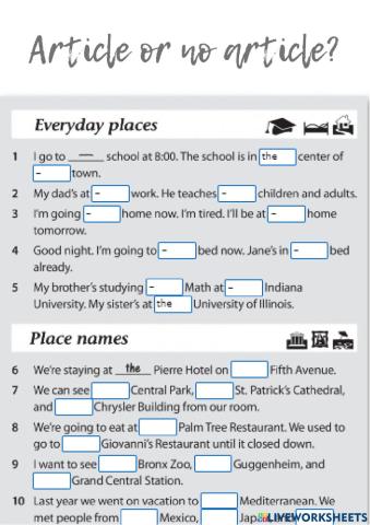Article or no article
