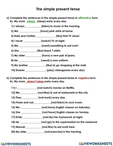 The simple present tense