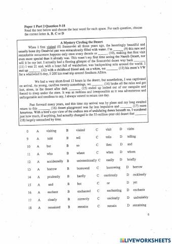 Paper 1 part 2,3,& 4