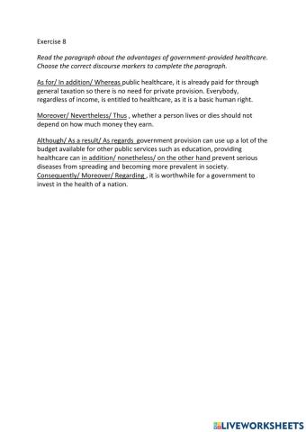 IE3, Unit 2, Writing, Exercise 8