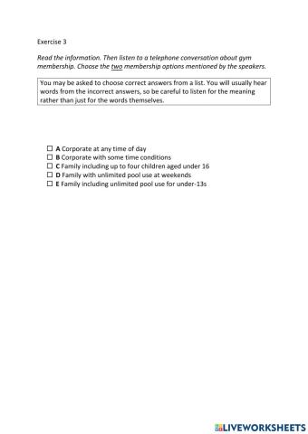 IE3, Unit 2, Listening, Exercise 3