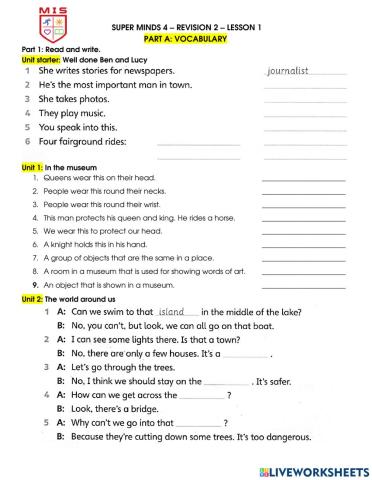 SM 4 - Vocabulary Review U0-5