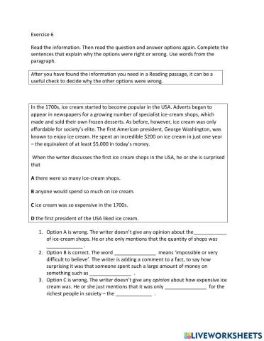 IE2, Unit 2, Reading, Exercise 6