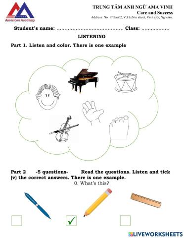 1st sample Test grade 1