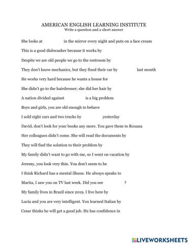 30 Relative Pronouns