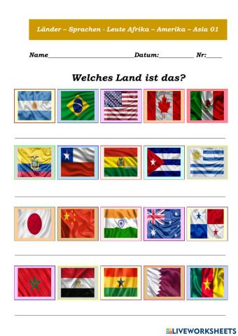 Länder, Sprachen und Leute Afrika Amerika Asia 01