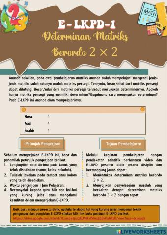 Determinan matriks berordo 2 x 2