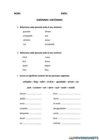 Sinònims i antònims