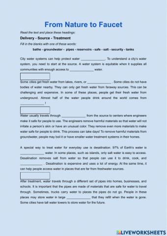 From nature to faucet