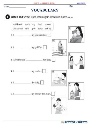 Movers 2 - U3 - Vocabulary