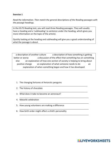 IE2, Unit 1, Reading Exercise 1