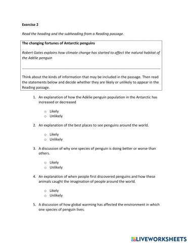 IE2, Unit 1, Reading, Exercise 2