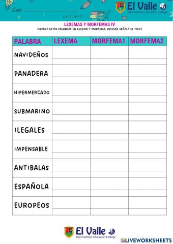 Lexemas y morfemas IV