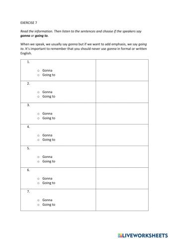 IE0, Unit 9, Listening and Speaking, Exercise 7