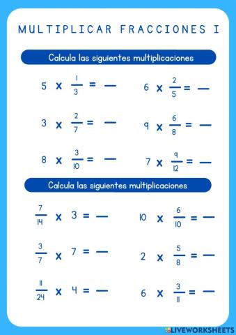 Multiplicar fracciones