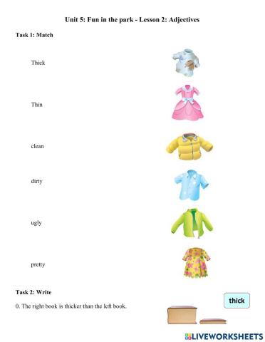 Unit 5: Fun in the park - Lesson 2: Adjectives