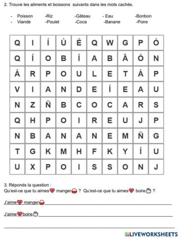 Exercice 2 : Mots cachés