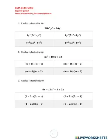 Guía de estudio Segundo parcial