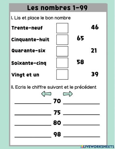 Les nombres en français