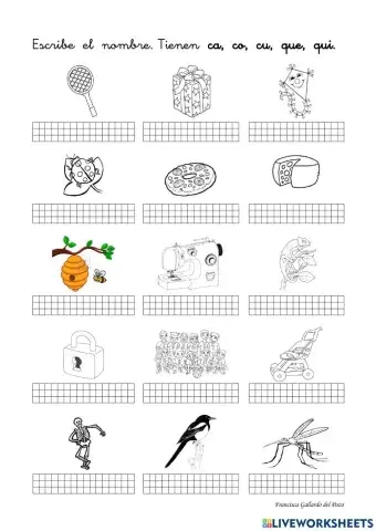 Autodictado ca, co, cu, que, qui