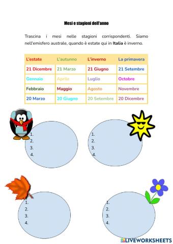 Mesi e stagioni dell'anno
