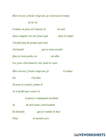 Hier Encore, Aznavour