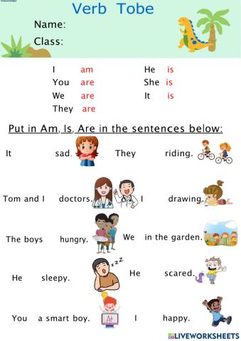 Tobe is-am-are