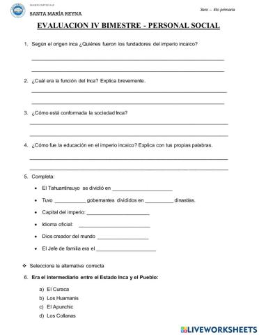 Evaluación Bimestral