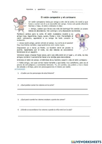 Comprensión lectora 3º