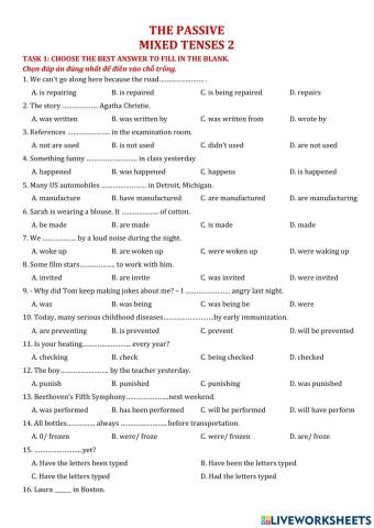 The passive mixed tenses 2