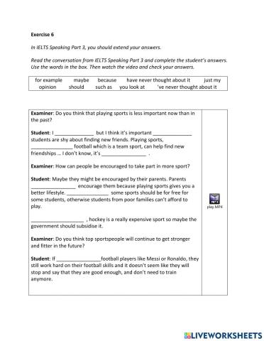 IE2, Unit 2, Speaking, Exercise 6