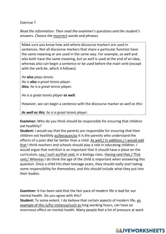 IE3, Unit 2, Speaking, Exercise 7