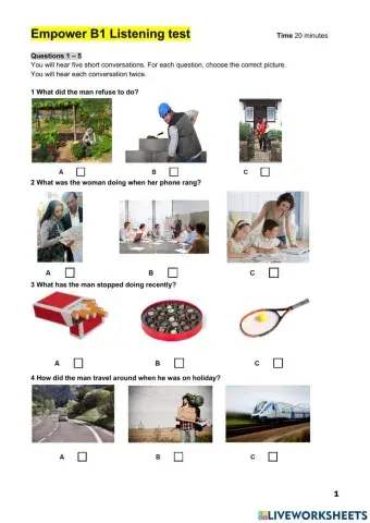 Empower B1 end of term TEST