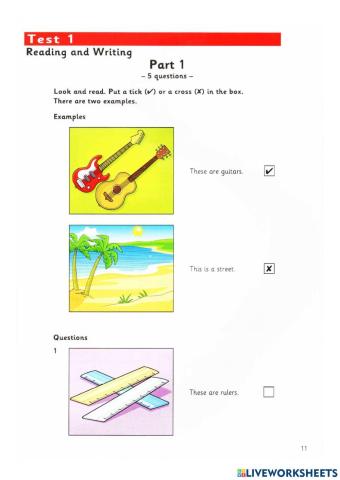Cambridge test starters - Reading
