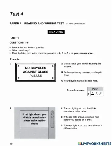 Reading test