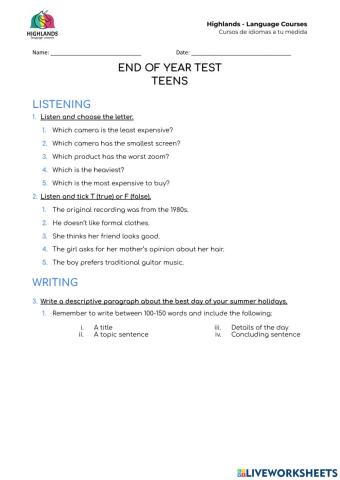 Impact 1 - Final exam