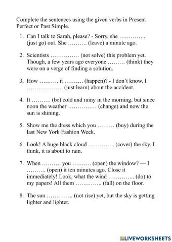 Present Perfect vs Past Simple