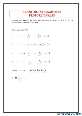 Repartos inversamente proporcionales