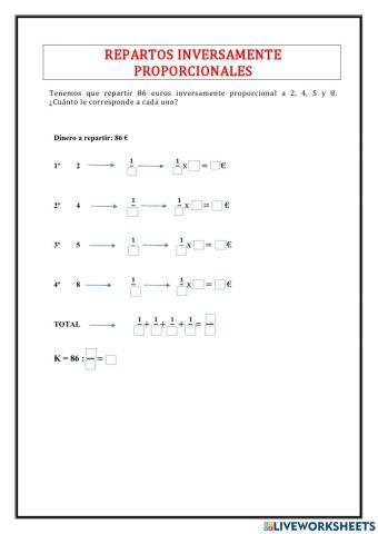 Repartos inversamente proporcionales