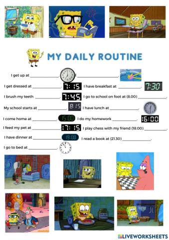 Telling time with daily routine