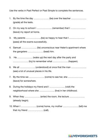 Past Perfect vs Past Simple