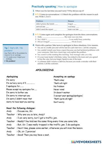 Apologizing-Solving problems