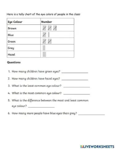 Tally and time! Unit 2 & 8 review