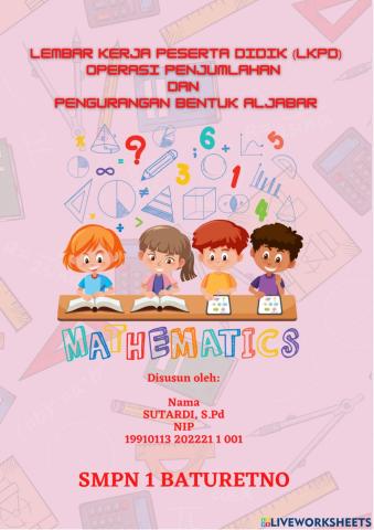 Penjumalahan dan pengurangan Aljabar